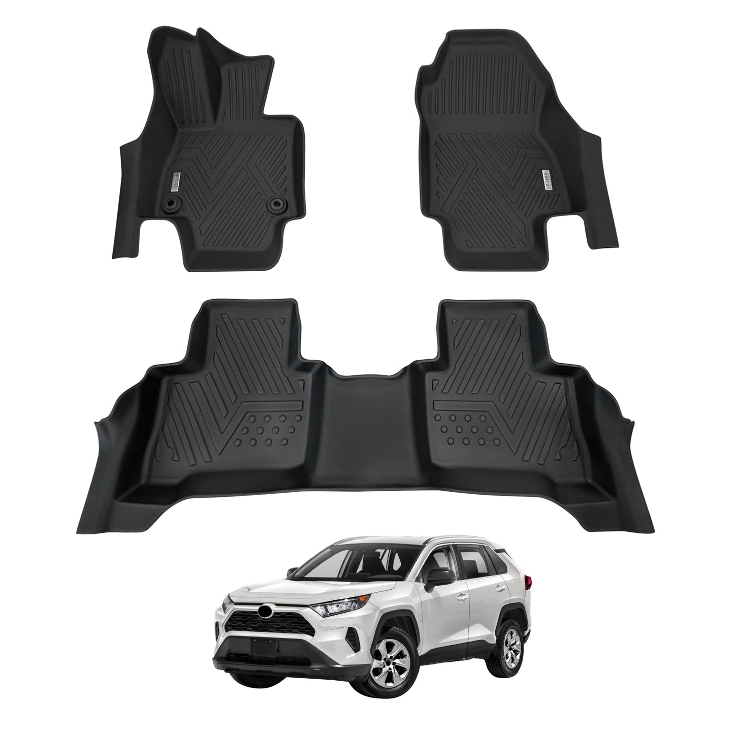 Ausgo 4WD USA Waterproof TPE Car Mats for Toyota RAV4 2019-2025
