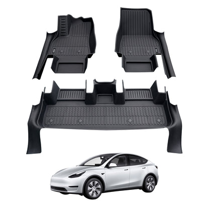 Ausgo 4WD USA Full Coverage TPE Floor Mats for Tesla Model Y 2022-2025