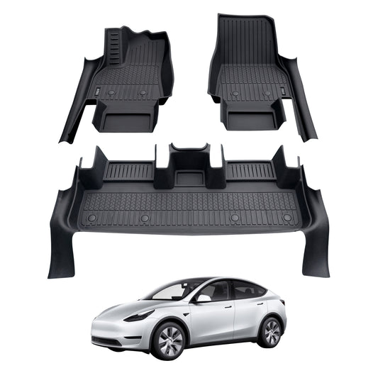 Ausgo 4WD USA Full Coverage TPE Floor Mats for Tesla Model Y 2022-2025