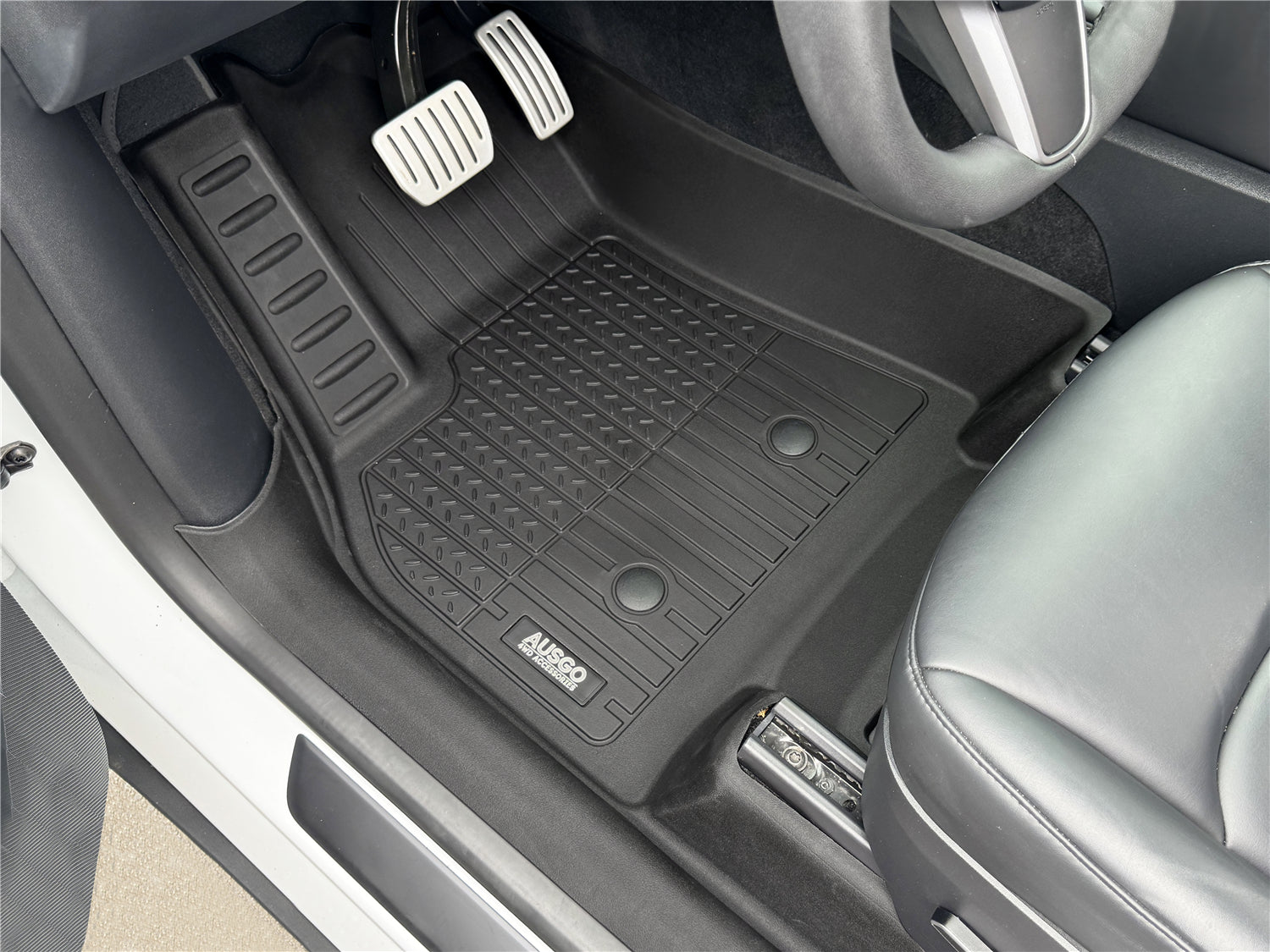Ausgo 4WD USA Full Coverage TPE Floor Mats for Tesla Model Y 2022-2025